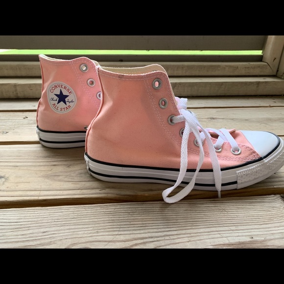 peach converse high tops